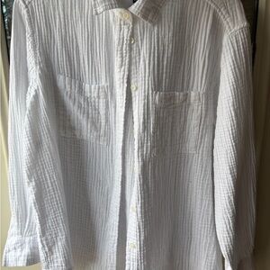 GAP White Textured Men's Casual Shirt